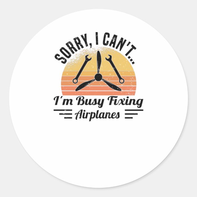 Aircraft Mechanic Aircraft Technician Engineer Classic Round Sticker (Front)