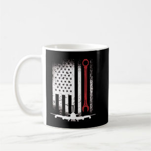 Aircraft Mechanic American Flag Airplanes Aircraft Coffee Mug