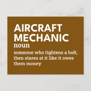 Aircraft Mechanic – Aviation Humour Definition Holiday Postcard