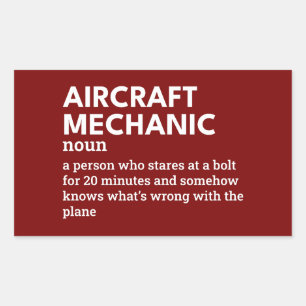Aircraft Mechanic Definition Aviation Maintenance Sticker