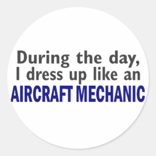 Aircraft Mechanic During The Day Classic Round Sticker