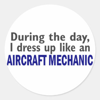 Aircraft Mechanic During The Day Classic Round Sticker