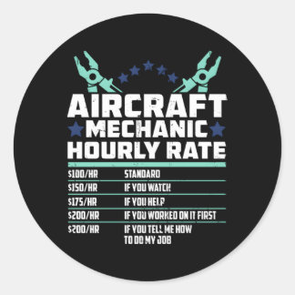 Aircraft Mechanic Engineer Airplane Technician Classic Round Sticker