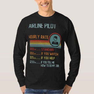 Aircraft Mechanic Hourly Rate T-Shirt Retro Job Ti