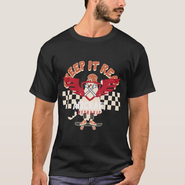 Aircraft Mechanic Maintenance Aviation Technician T-Shirt (Front)