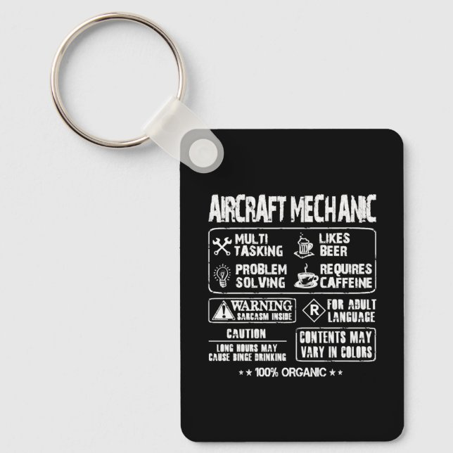 Aircraft mechanic - Mechanic multi tasking t - s Keychain (Front)