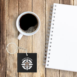 Aircraft Mechanic, Simple Minimalist Aviation Keychain