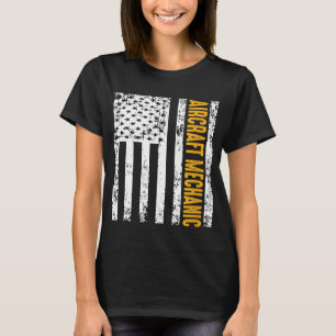 Aircraft Mechanic Usa Flag Airplane T-Shirt