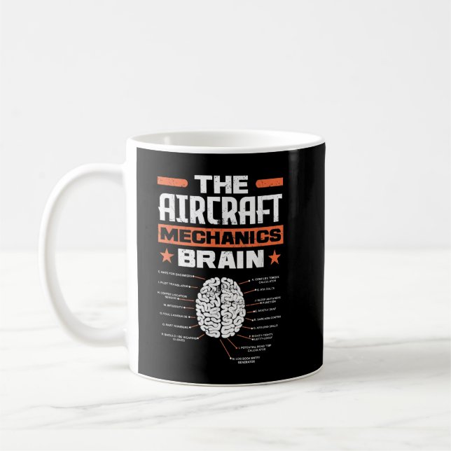 Aircraft Mechanics Brain Aviation Funny Aircraft M Coffee Mug (Left)