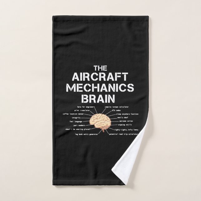 Aircraft Mechanics Brain Funny Airplane Helicopter Hand Towel (Hand Towel)