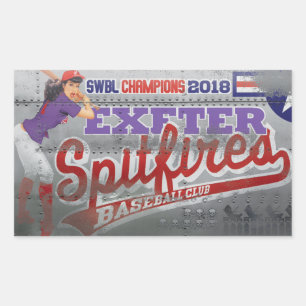 Aircraft Nose Art Spitfires EXETER baseball club Sticker