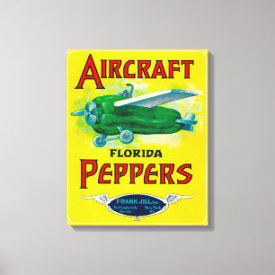 Aircraft Pepper Label Canvas Print