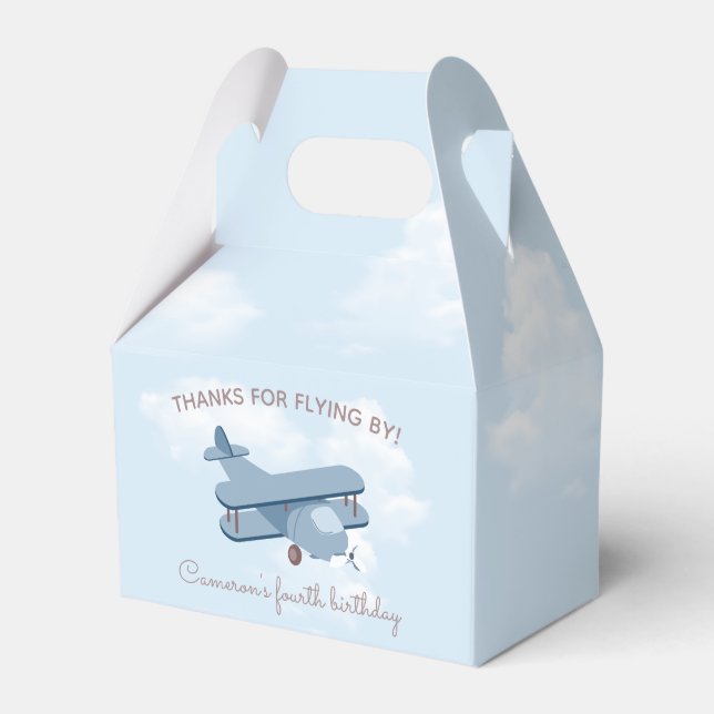 Aircraft Pilot Boy's Birthday Favor Box (Front Side)