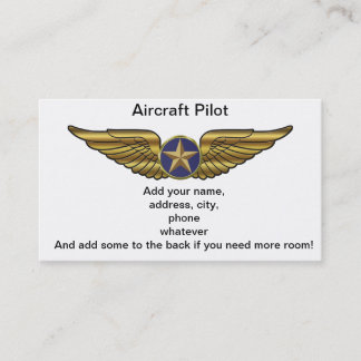 Aircraft Pilot Business Card