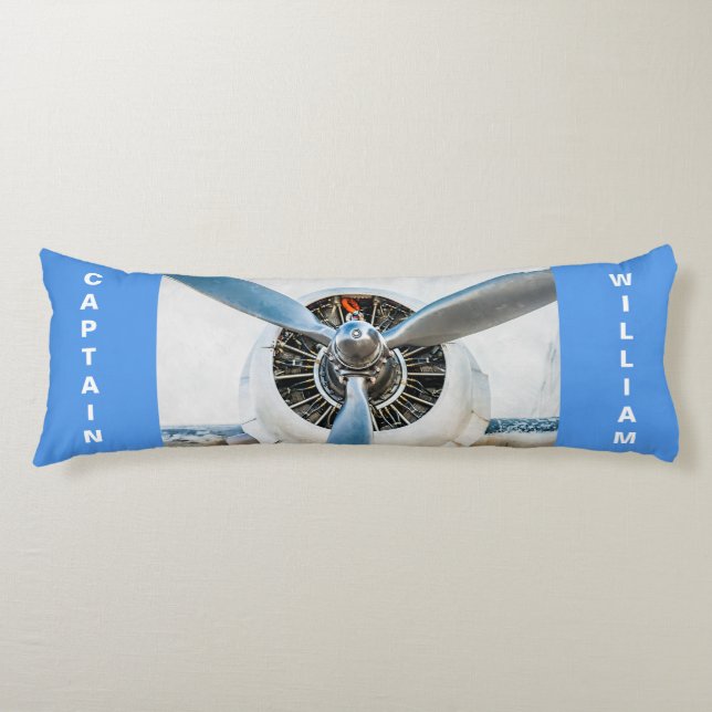 Aircraft propeller funny customizable body pillow (Front)