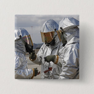 Aircraft Rescue Firefighter Marines 2 Inch Square Button