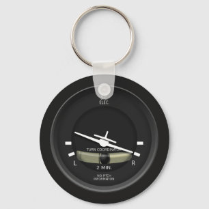 Aircraft Turn Coordinator Instrument Keychain
