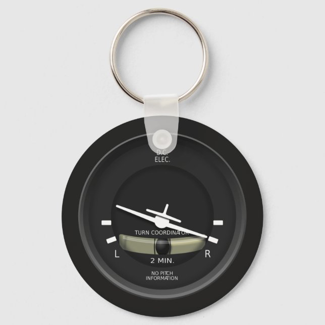 Aircraft Turn Coordinator Instrument Keychain (Front)