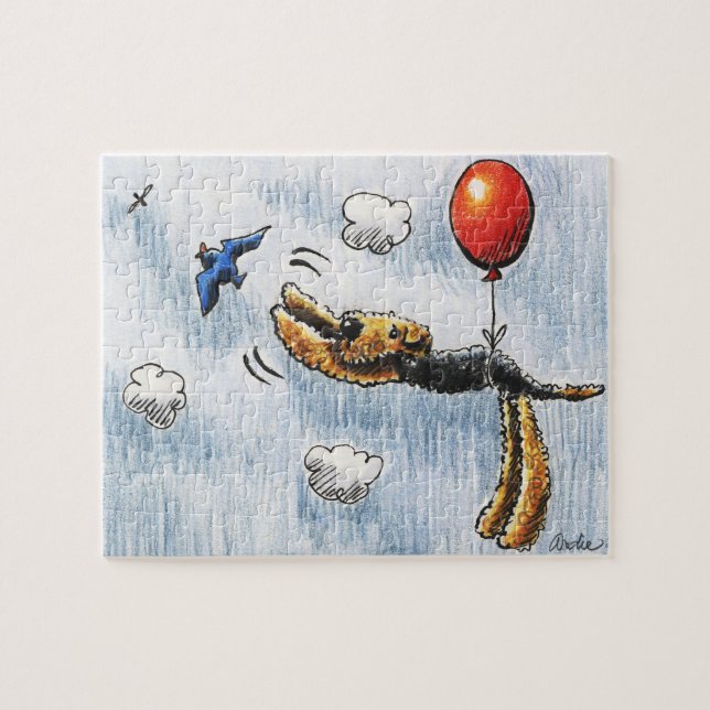Aire-Balloon Airedale Terrier Jigsaw Puzzle (Horizontal)