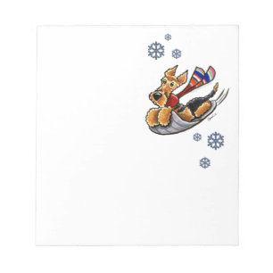 Aire-Sledding Airedale Terrier Notepad