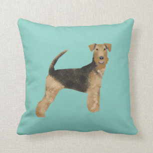 airedale, airedale terrier, love, dog love, dog throw pillow