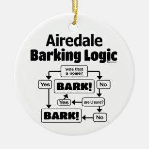 Airedale Barking Logic Ceramic Ornament