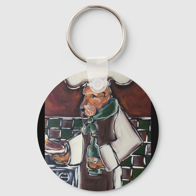 Airedale Chef Keychain (Front)