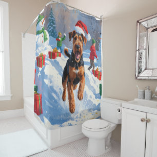 Airedale Christmas Festive Snow Scene