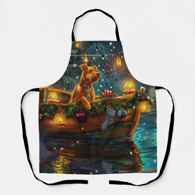 Airedale Christmas Festive Voyage Apron (Front)