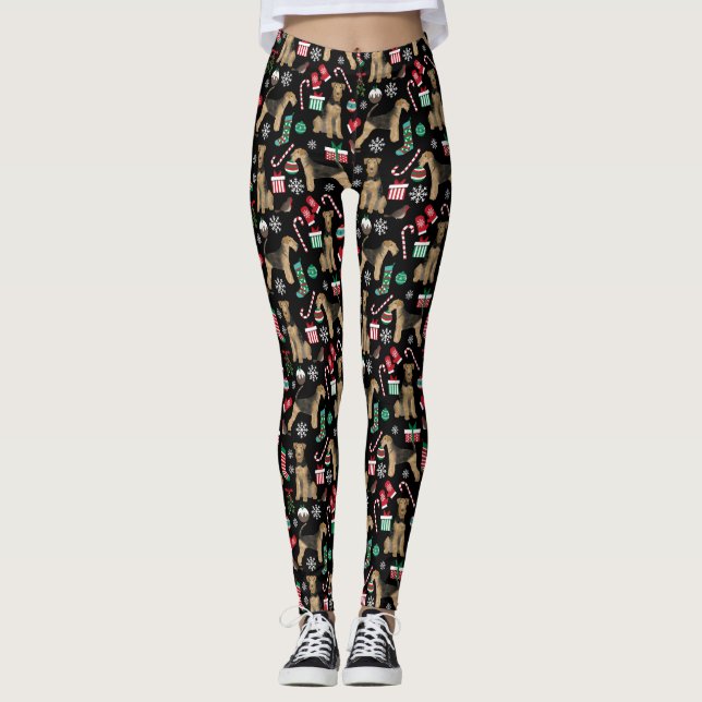 Airedale Christmas Leggings (Front)