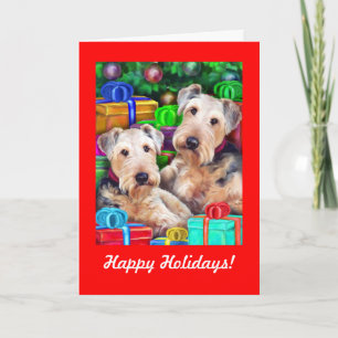 Airedale Christmas Open Now Holiday Card