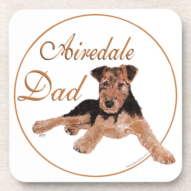 Airedale Dad Coaster (Front)