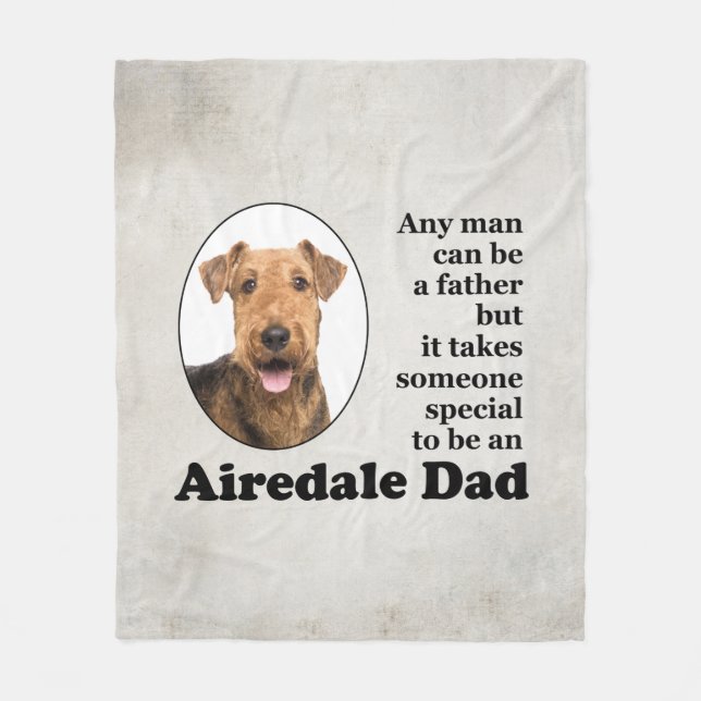 Airedale Dad Fleece Blanket (Front)