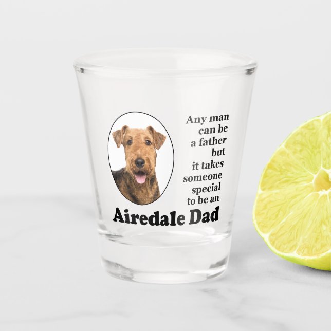 Airedale Dad Shot Glass (Front)