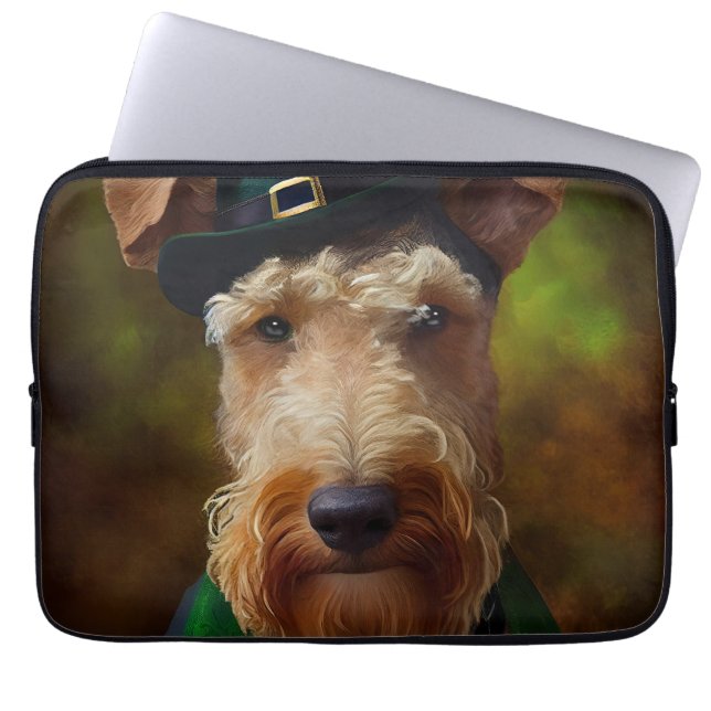 airedale dog in St. Patrick's Day Laptop Sleeve (Front)