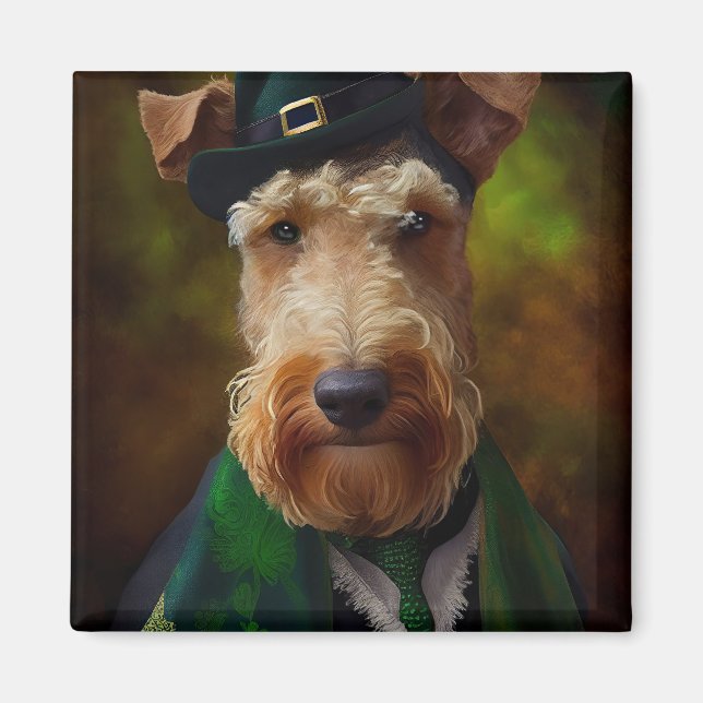 airedale dog in St. Patrick's Day Magnet (Front)