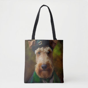 airedale dog in St. Patrick's Day Tote Bag