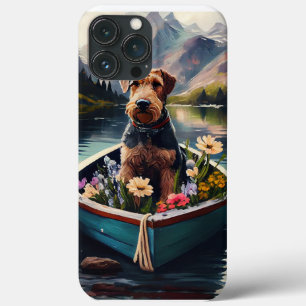 Airedale Dog on a Paddle: A Scenic Adventure iPhone 13 Pro Max Case
