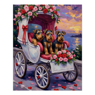 Airedale Dog Valentine's Day  Poster