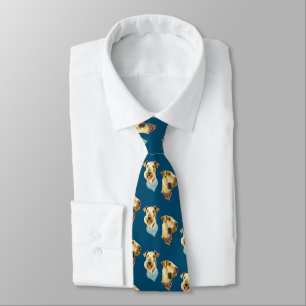 Airedale Dogs on Sky Blue Tie