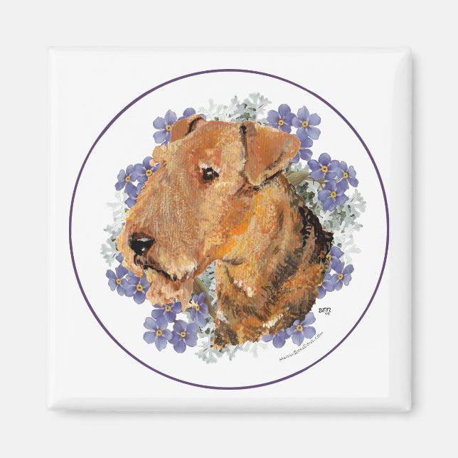 Airedale Forget-Me-Nots Magnet (Front)