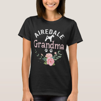 Airedale Grandma Gifts Womens Airedale Dog Lover C T-Shirt