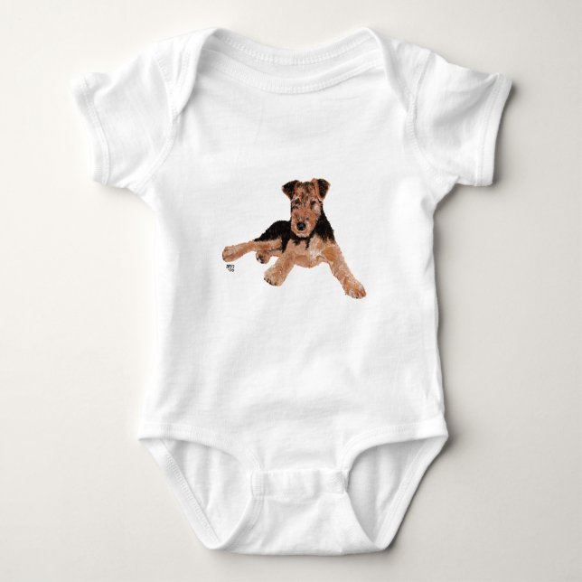 Airedale in Training Baby Bodysuit (Front)