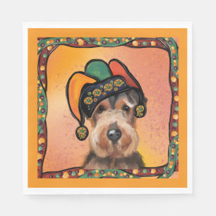 AIREDALE MARDI GRAS NAPKIN