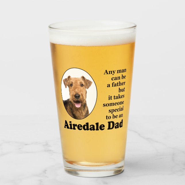 Airedale Papa Tumbler en verre (Devant (rempli))