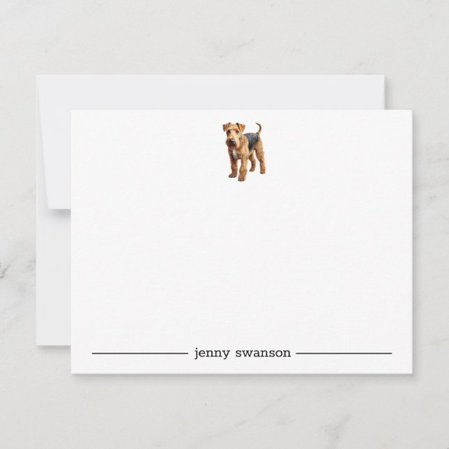 Airedale Personalized Note Cards (Front)