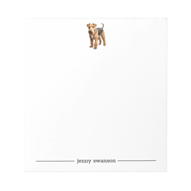Airedale Personalized Notepad (Front)