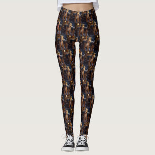 Airedale Snowy Sleigh Ride Christmas Decor   Leggings