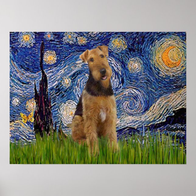 Airedale Terrier (#1) - Starry Night Poster (Front)