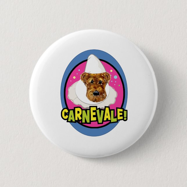 AIREDALE TERRIER 2 INCH ROUND BUTTON (Front)